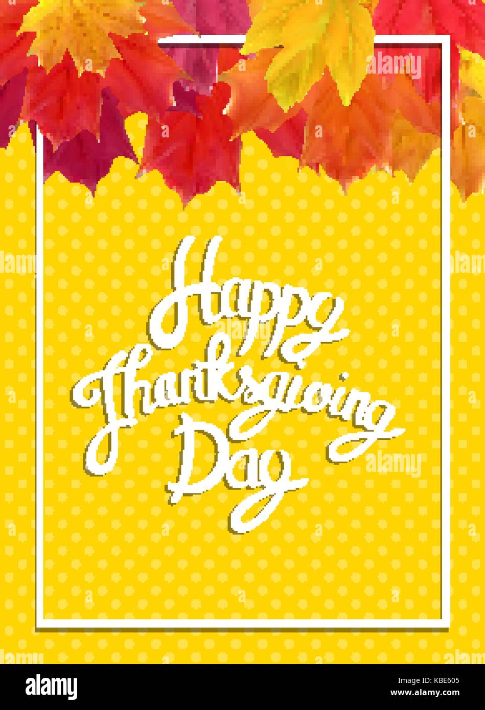 Happy Thanksgiving Day Background with Shiny Autumn Natural Leaves ...