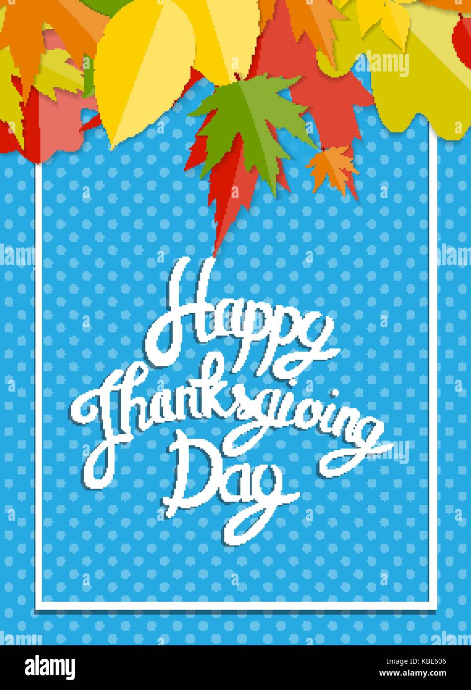 Happy Thanksgiving Day Background with Shiny Autumn Natural Leaves ...