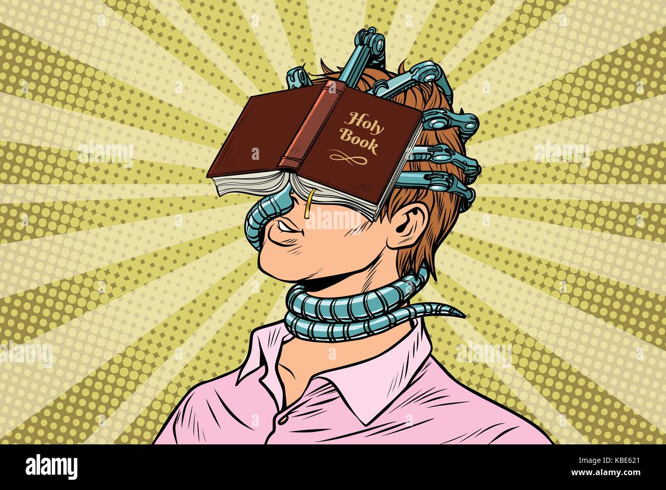 religious fanatic man. Pop art retro vector vintage illustrations Stock