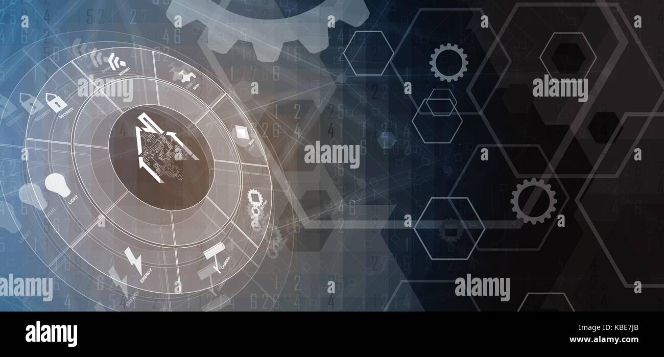 smart home technology futuristic concept for business web background Stock Vector