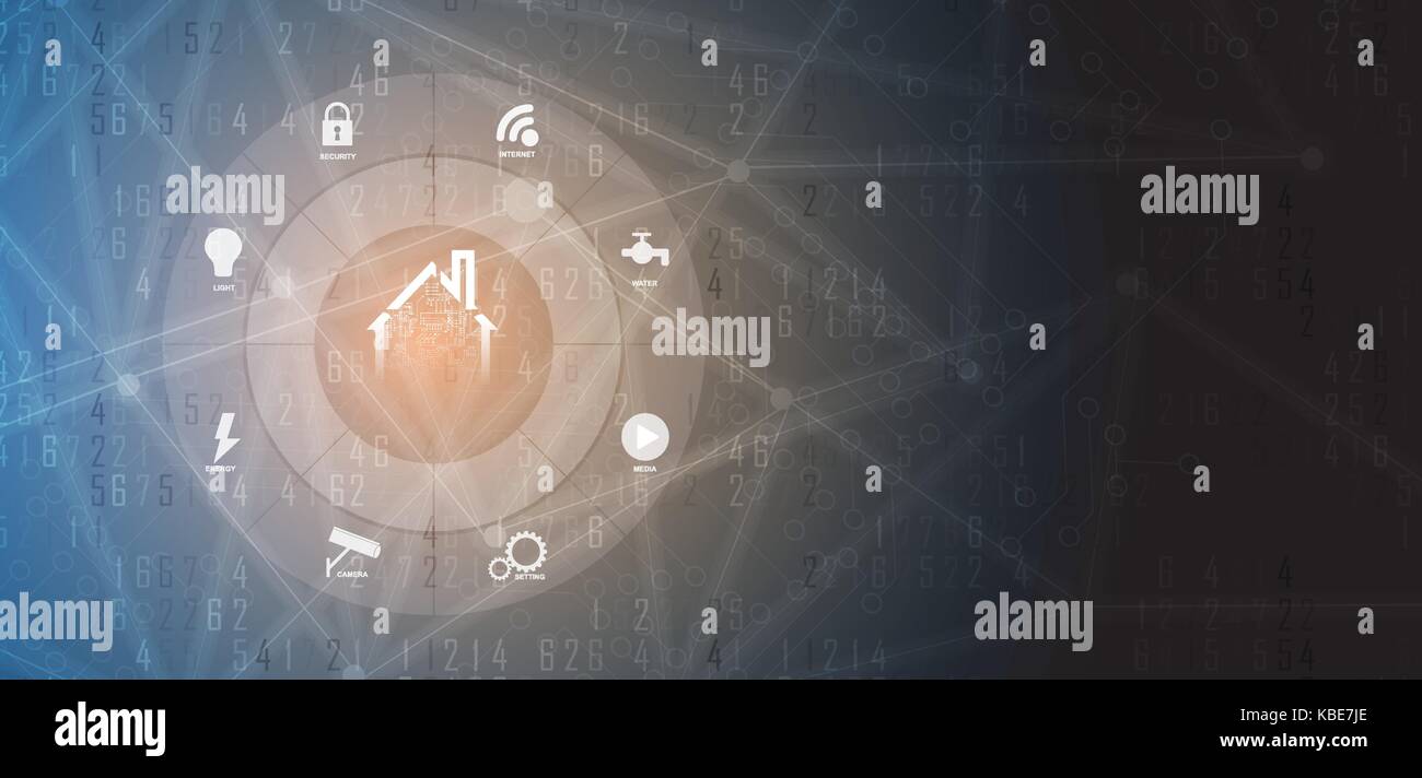 smart home technology futuristic concept for business web background Stock Vector