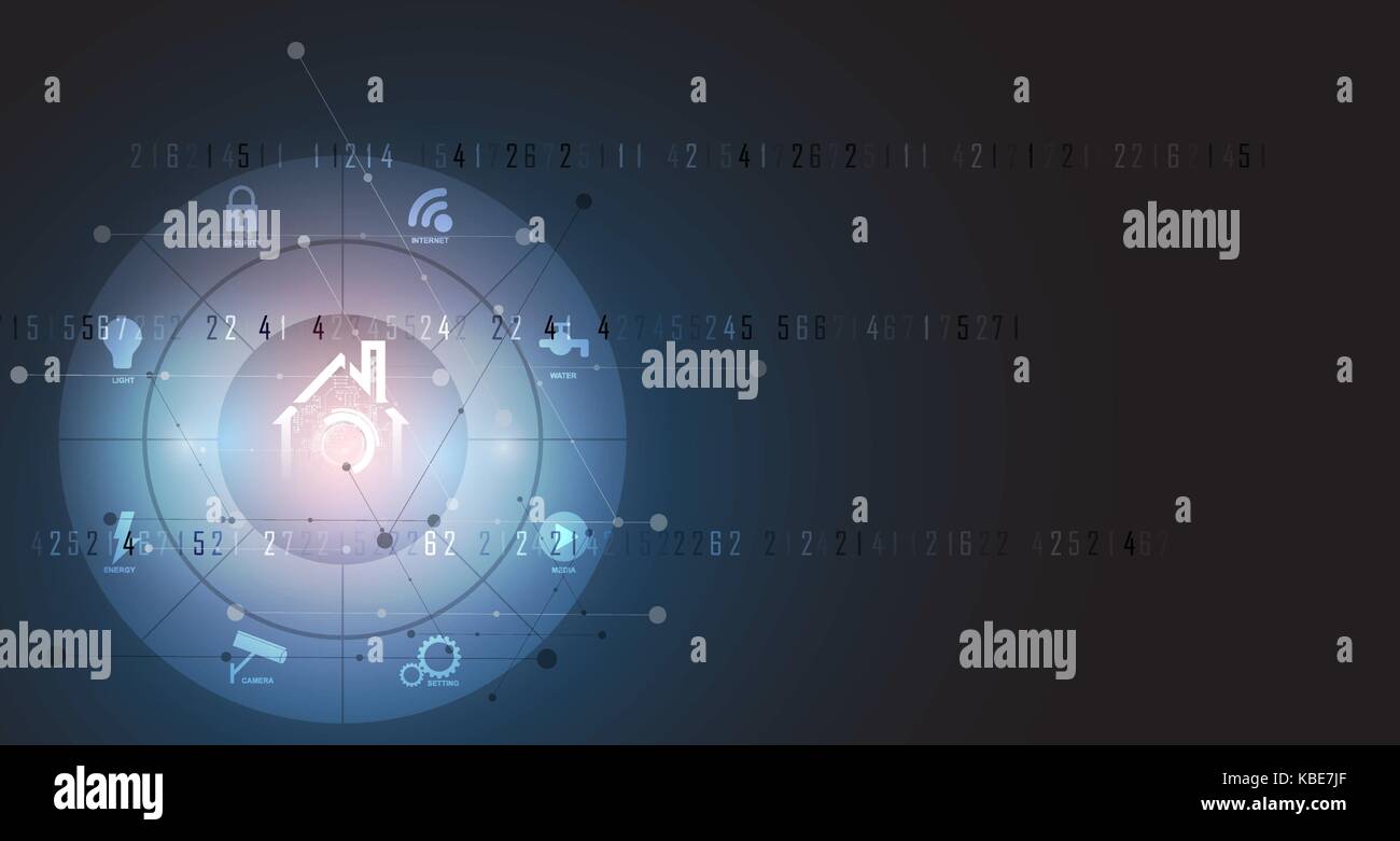 smart home technology futuristic concept for business web background Stock Vector
