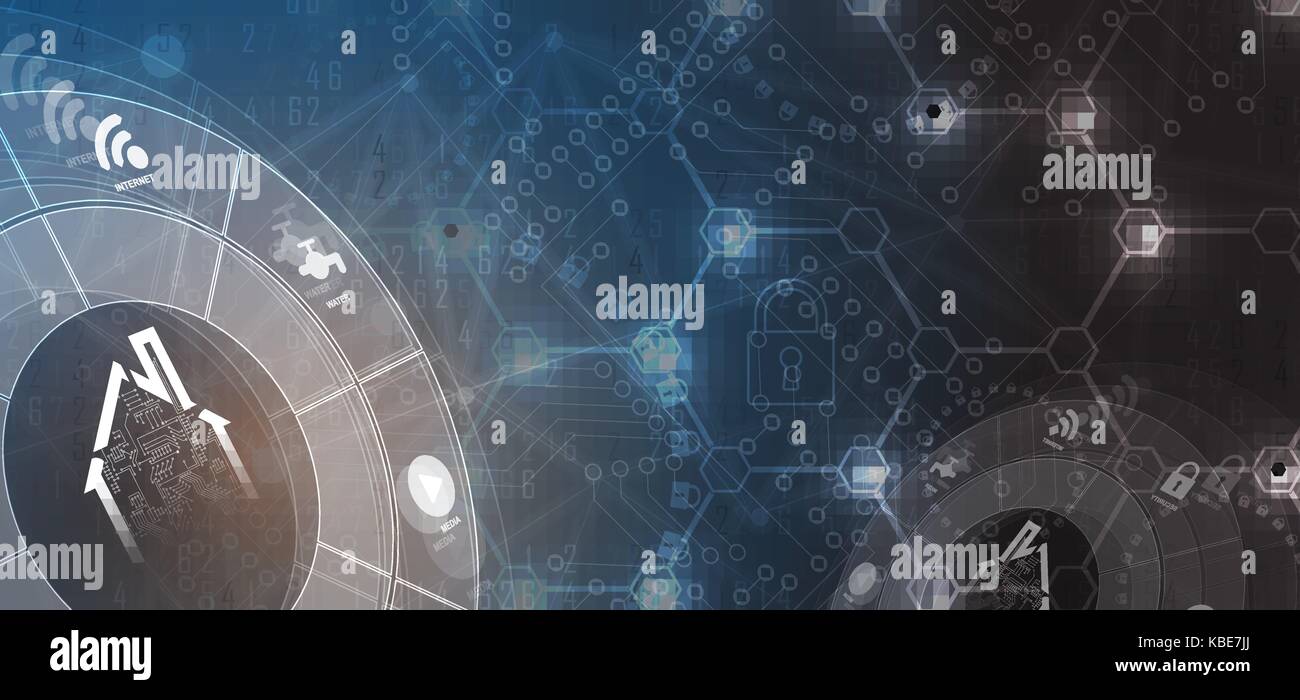 smart home technology futuristic concept for business web background Stock Vector