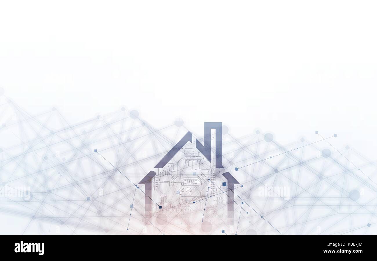 smart home technology futuristic concept for business web background Stock Vector