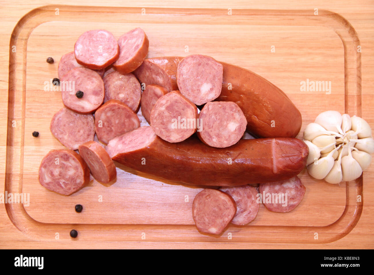 Sausage, pepperoni, garlic, São Paulo, Brazil. Stock Photo