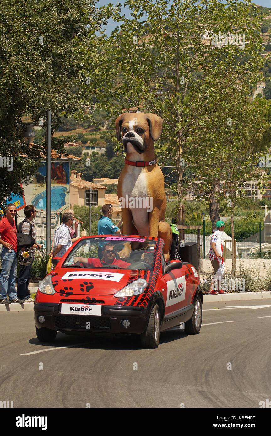 NICE - JULY 2ND : The TOUR 2013  (Tour de France) . Advertising caravan Stock Photo