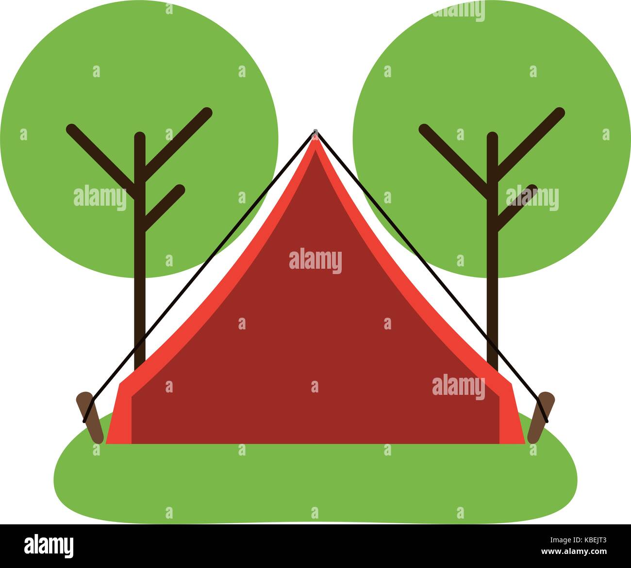 camping tent surrounded by trees icon image Stock Vector Image & Art ...
