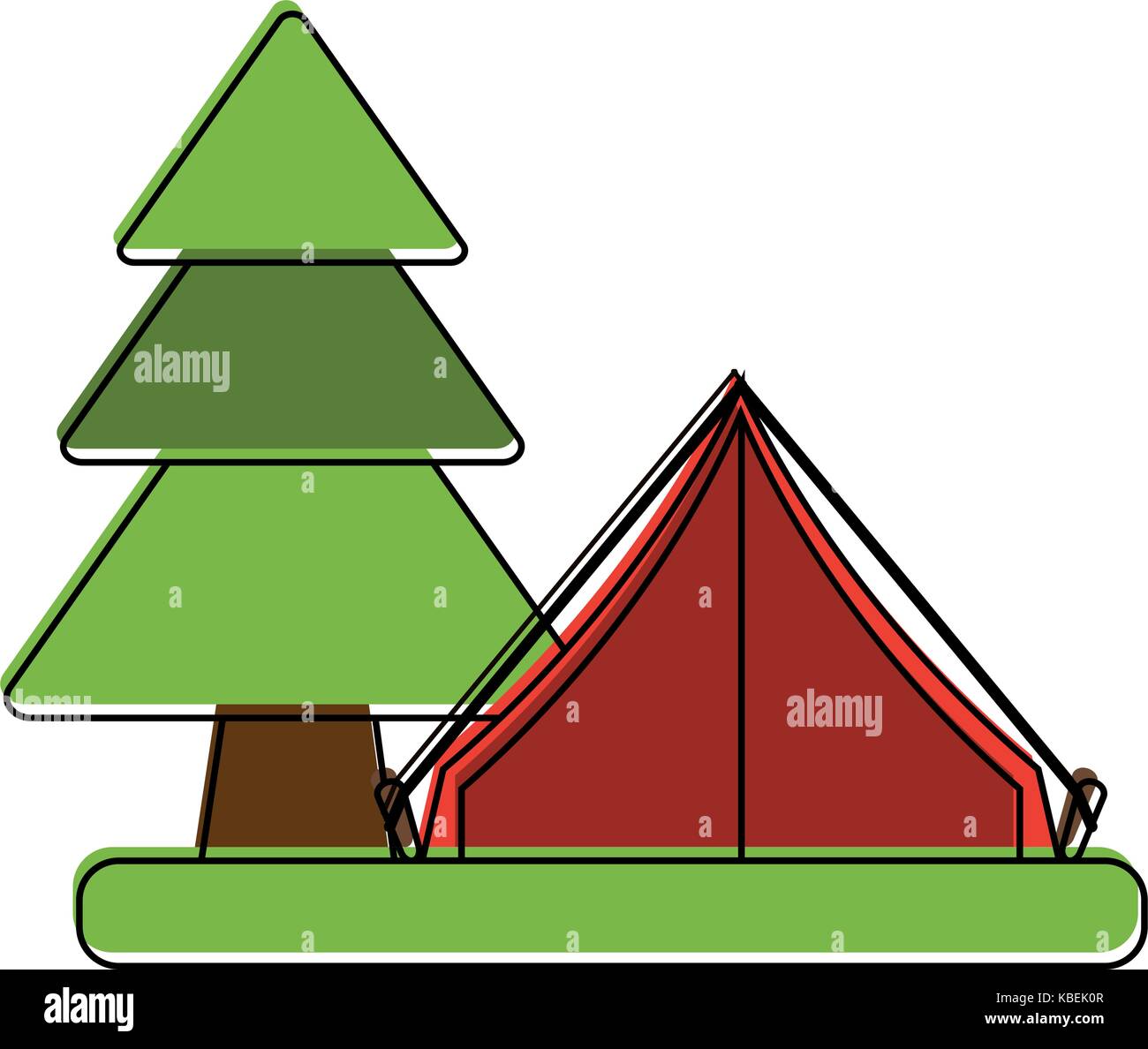 camping tent surrounded by trees icon image Stock Vector Image & Art ...