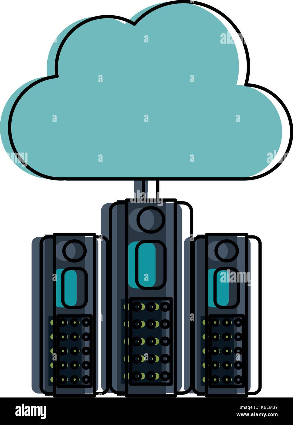 cloud storage with servers and computer icon image Stock Vector Image ...