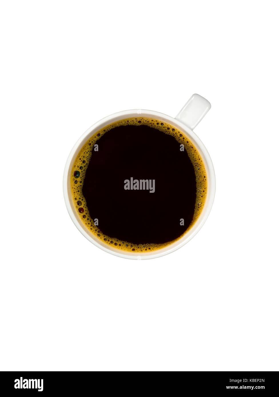 An overhead shot of a cup of coffee Stock Photo