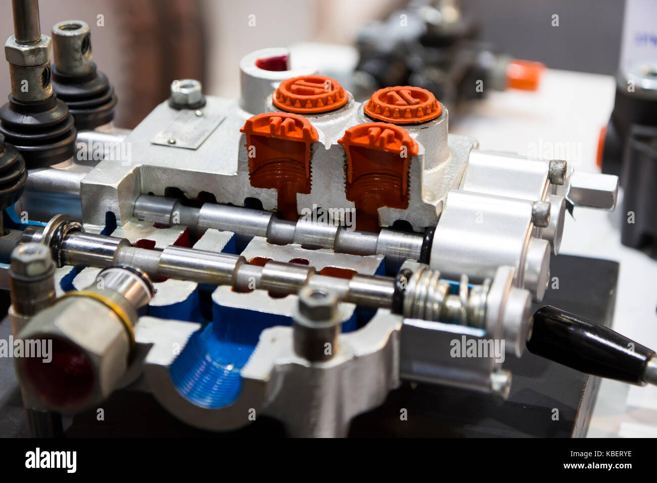 Cross Section of Hydraulic Control valve unit Stock Photo Alamy