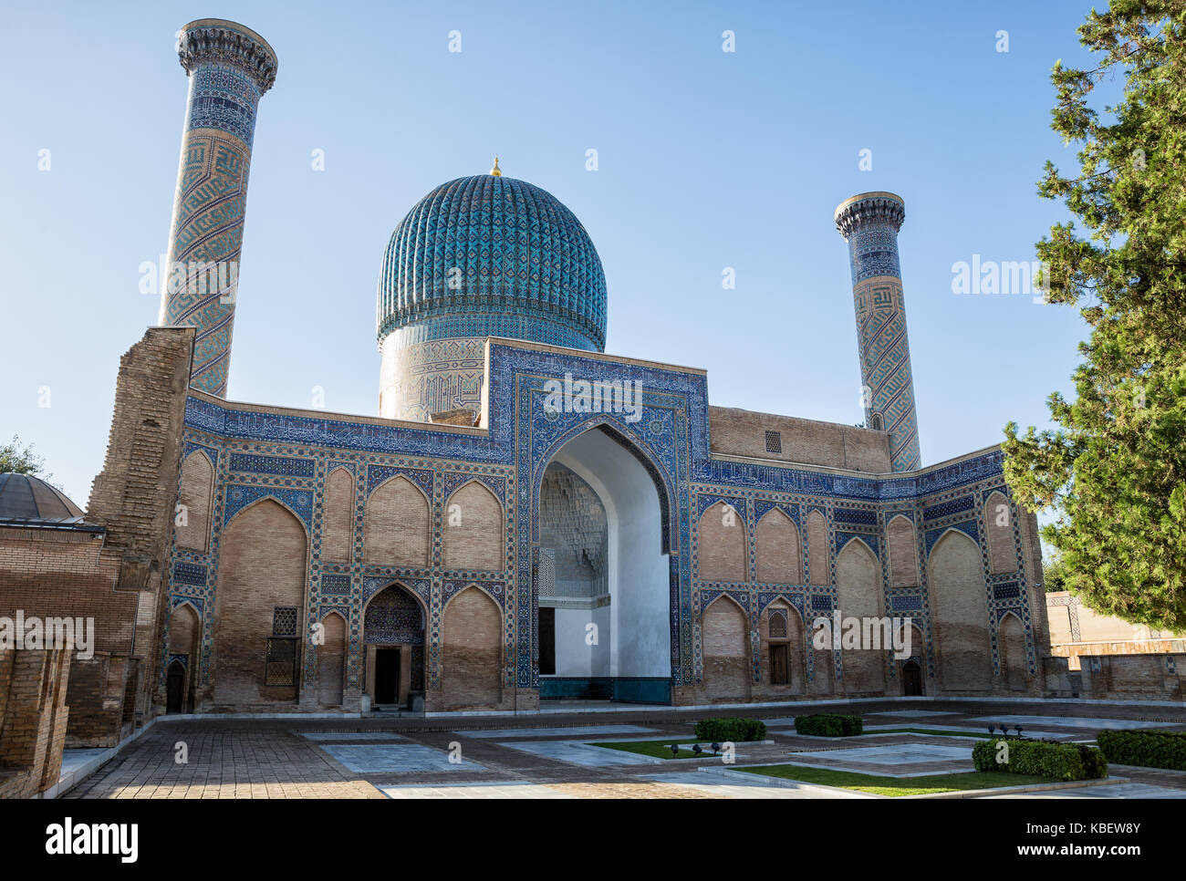 Gur-Emir mausoleum of Tamerlane (Amir Timur) and his family in Samarkand, Uzbekistan Stock Photo