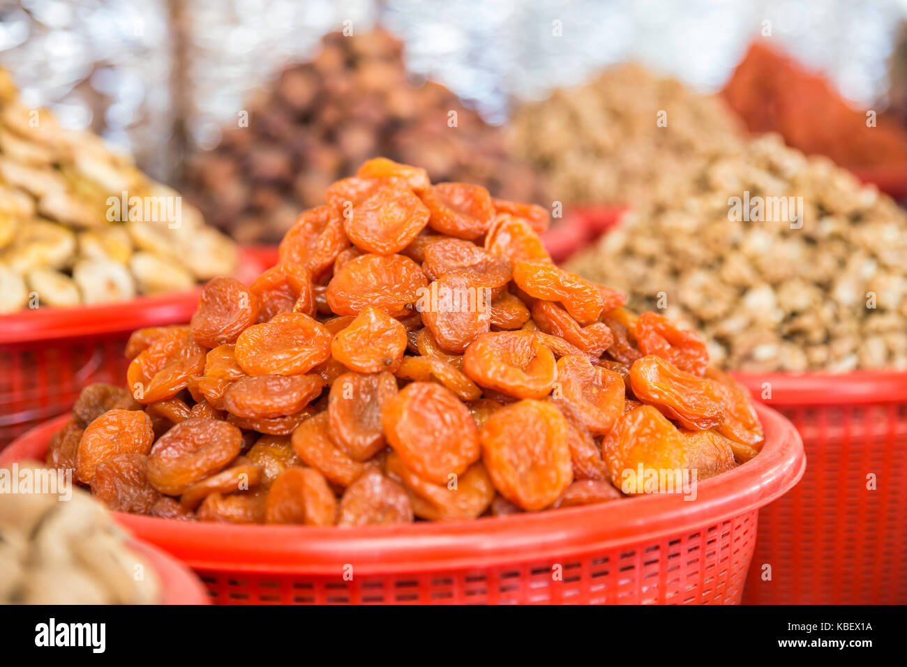 Dried apricots. Sale of dried fruits in the market Stock Photo Alamy
