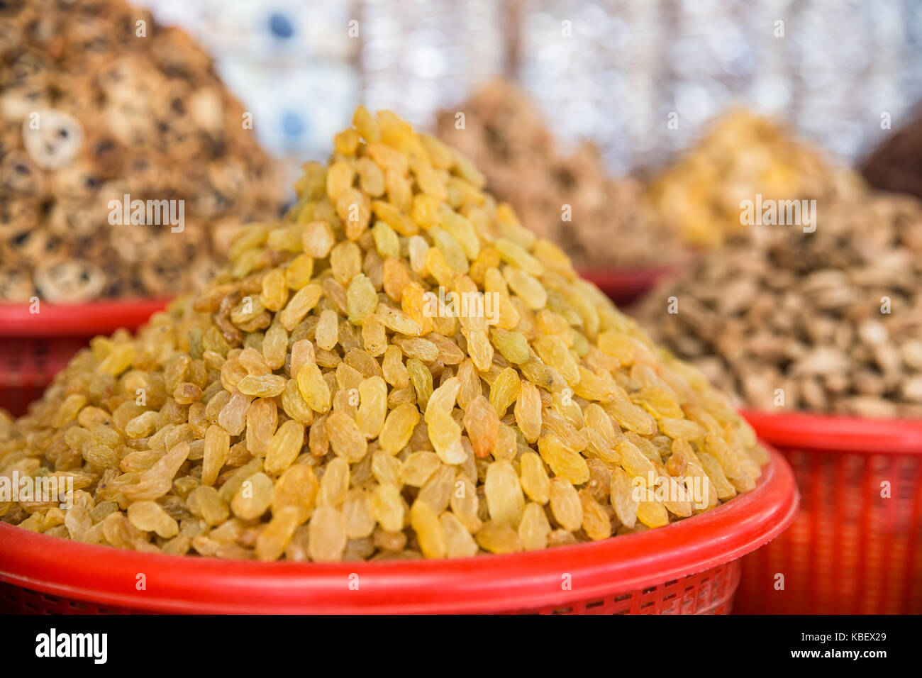 Golden raisins. Sale of dried fruits in the market Stock Photo Alamy