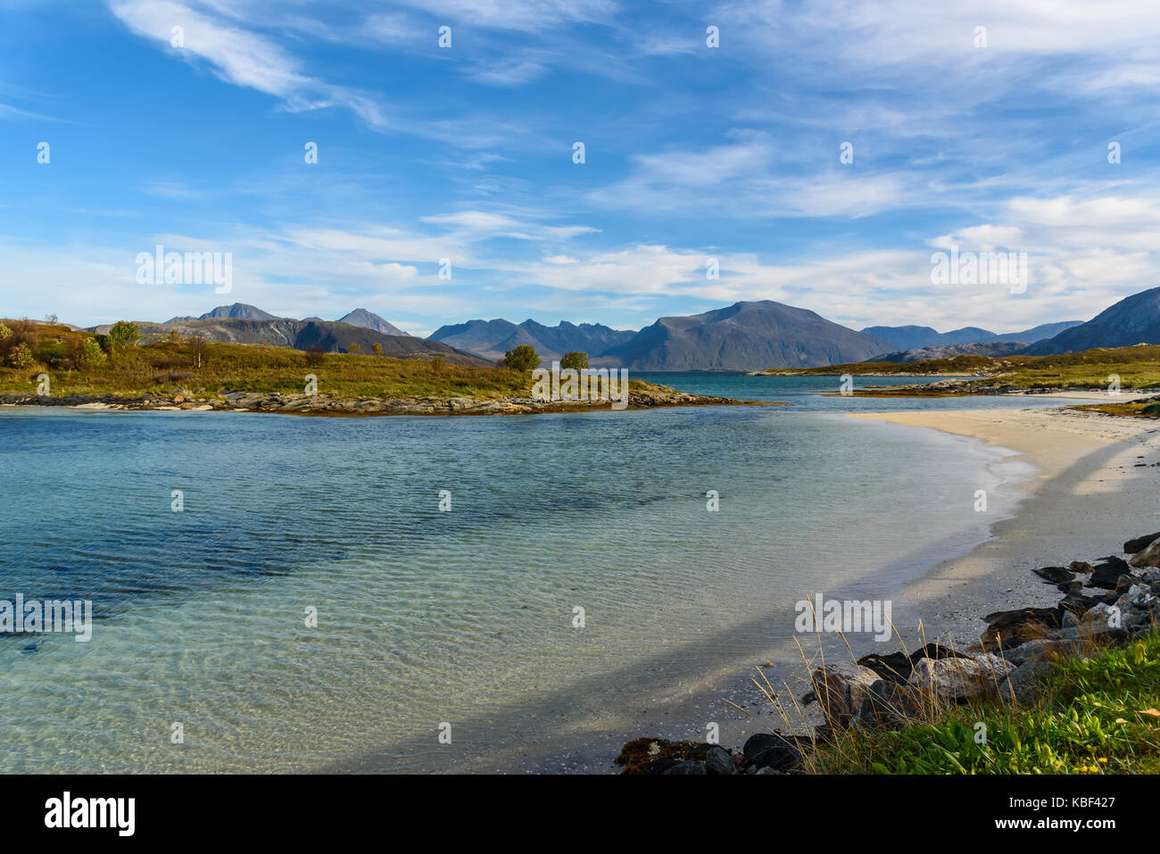 Beautiful Sommaroy island, Tromso, Norway, Scandinavia, selective focus Stock Photo