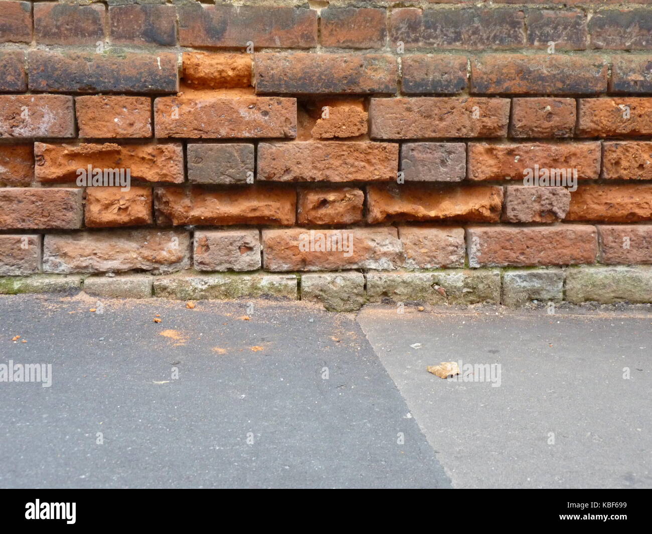 Environmental damage to Brick Walling Stock Photo Alamy