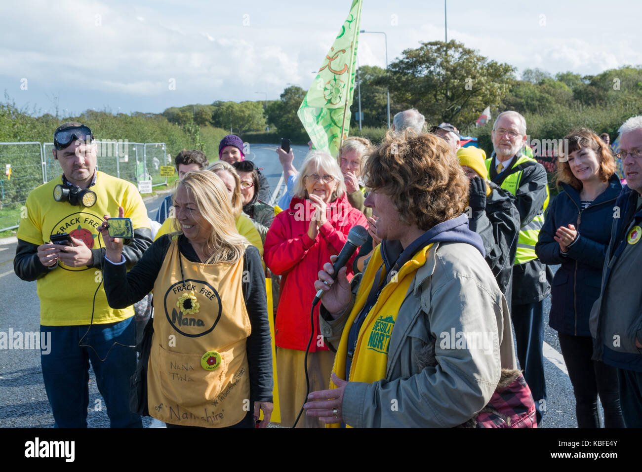 Anti-Fracking Protest, Little Plumpton, Nr Blackpool, Lancashire, UK ...