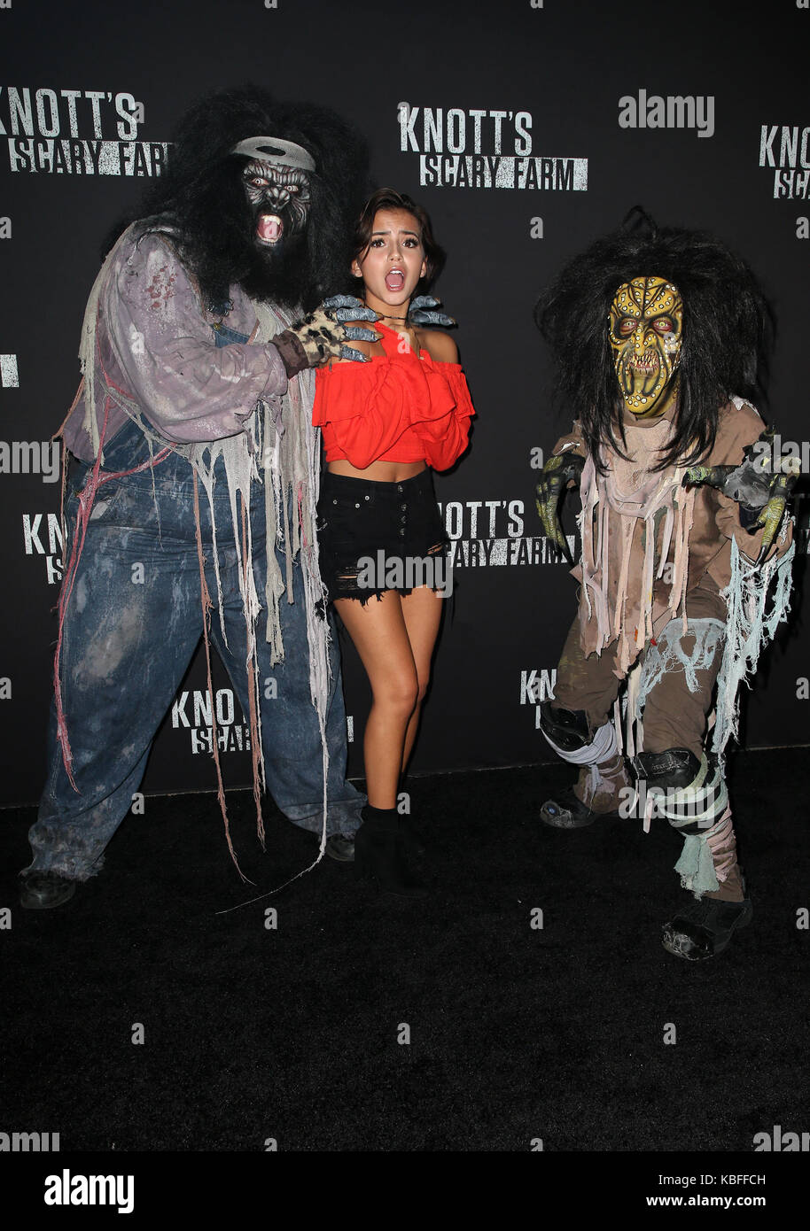 BUENA PARK, CA - SEPTEMBER 29: Isabela Moner, at Knott’s Scary Farm