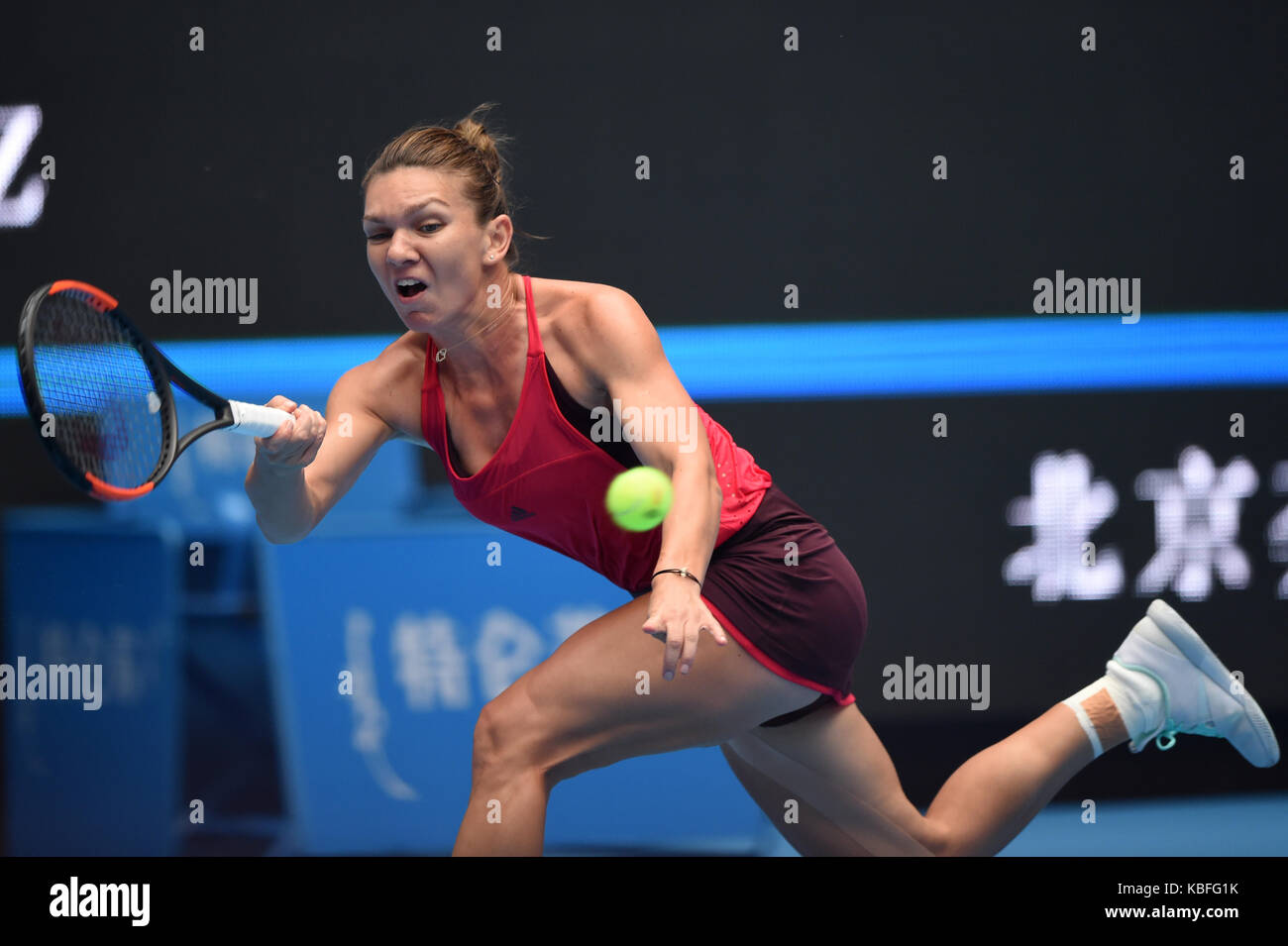 Beijing China 30th Sep 2017 Romania S Simona Halep Returns A Shot Stock Photo Alamy