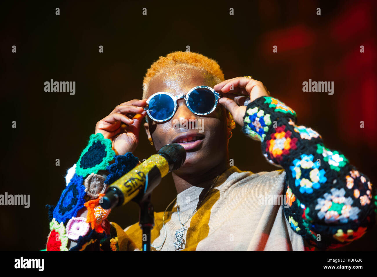 London, United Kingdom. September 29, 2017. Wizkid performs live on stage at Royal Albert Hall