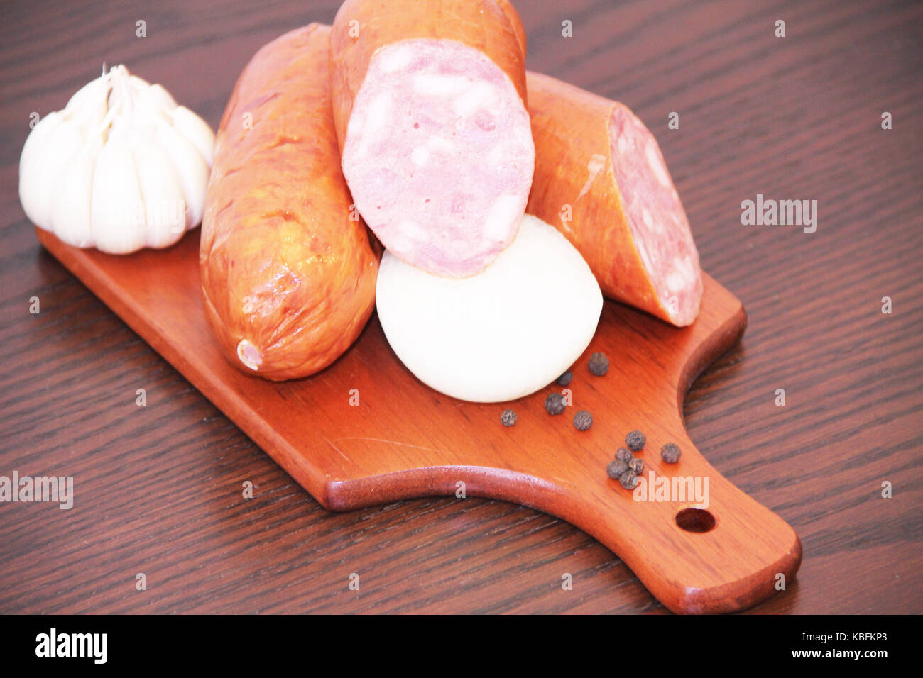 Sausage, pepperoni, onions, garlic, São Paulo, Brazil. Stock Photo