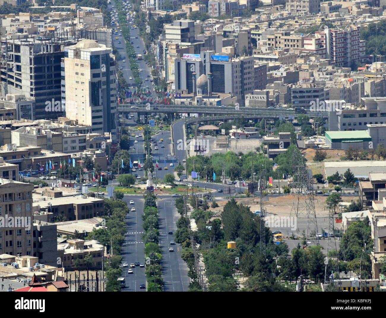 Iran city skyline and urban development - Karaj, near Tehran Stock Photo