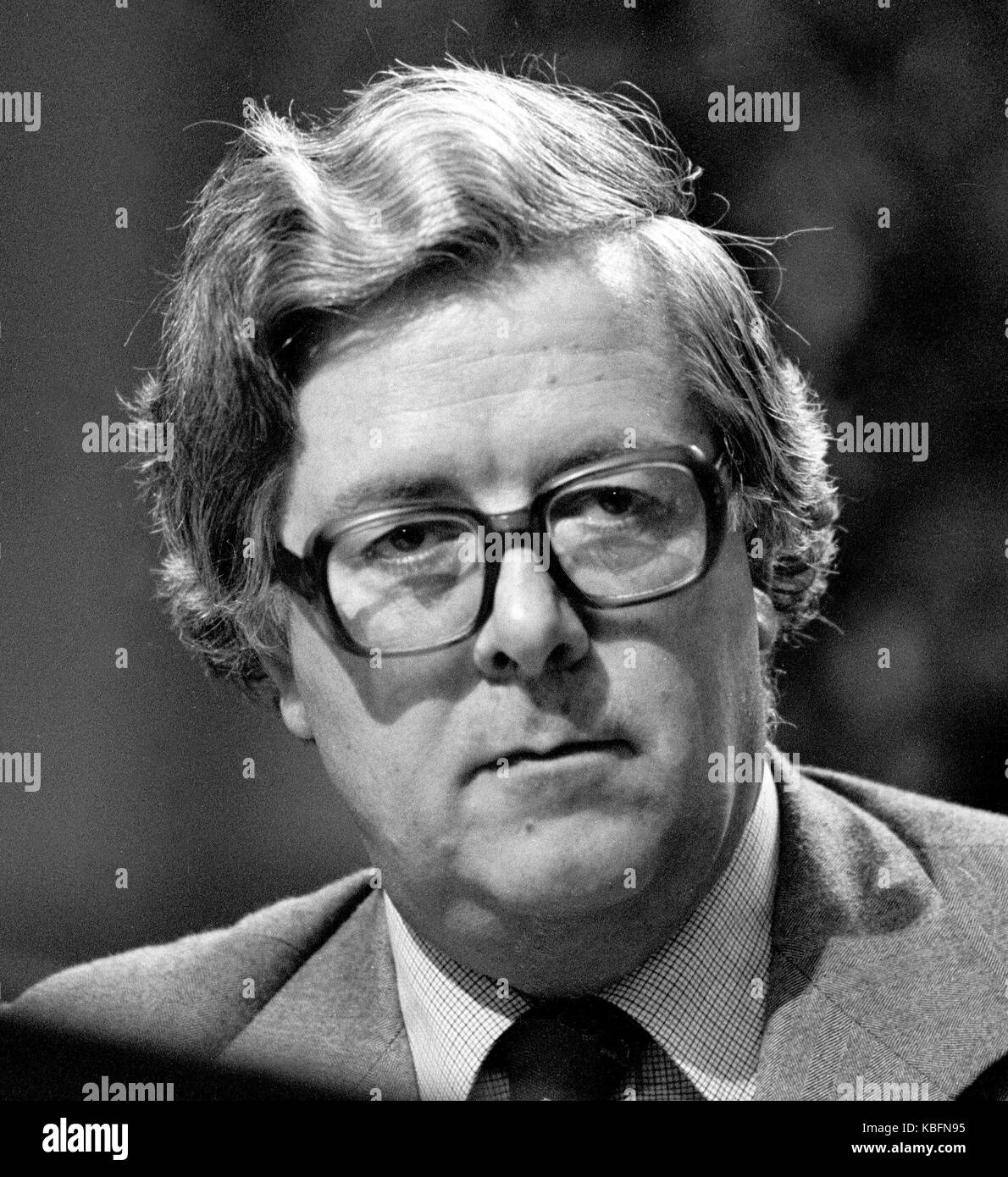 Richard Edward Geoffrey Howe, Baron Howe of Aberavon, CH, PC, QC, known from 1970 to 1992 as Sir Geoffrey Howe, was a British Conservative politician. Exclusive image David Cole - Press Portrait Service archives Stock Photo