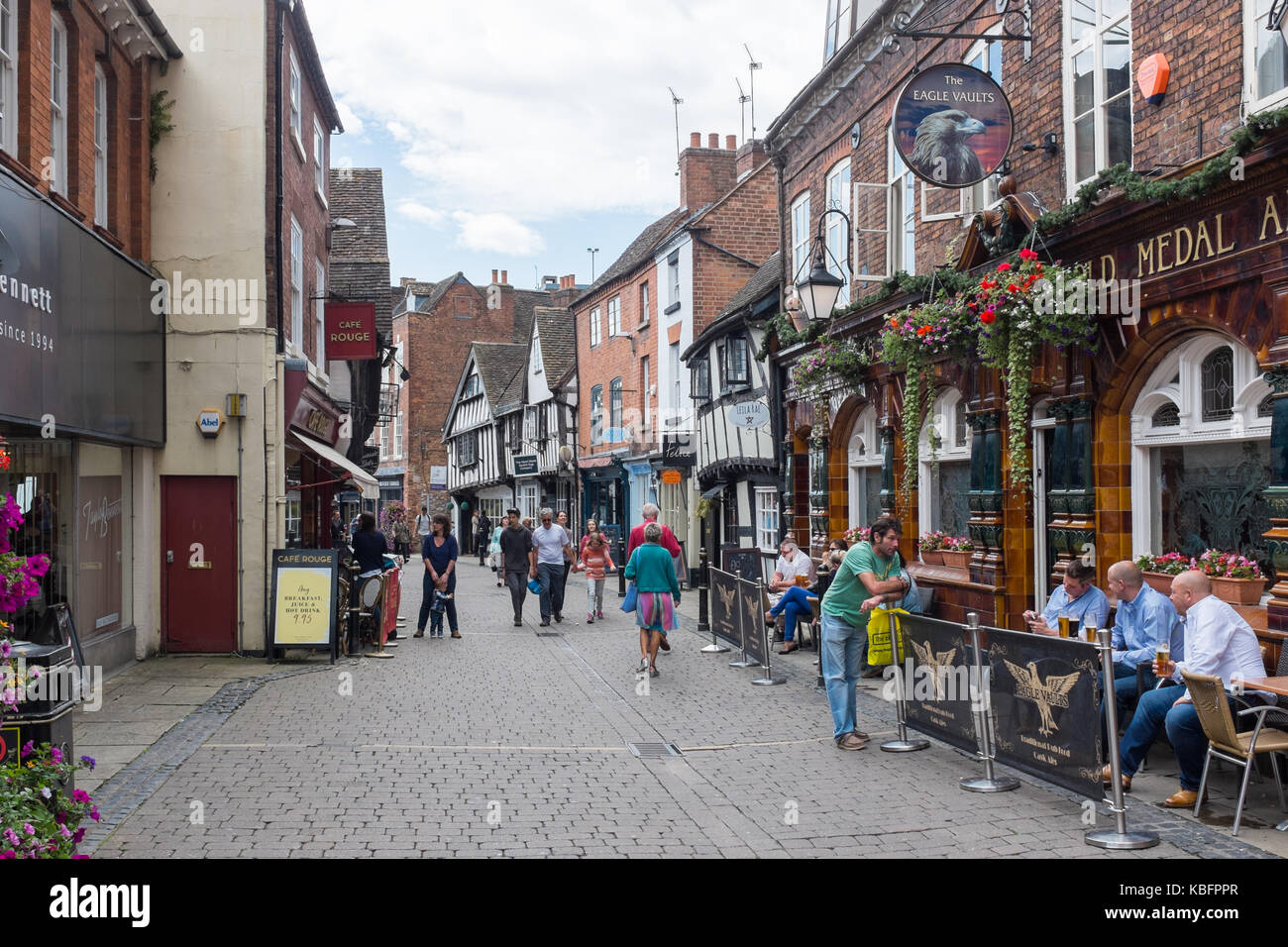 Pubs and restaurants on historic Friar Street in the centre of