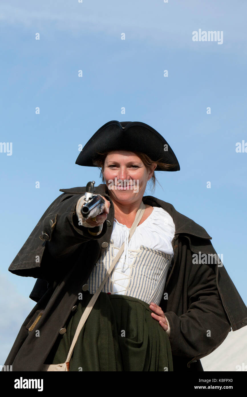 Female pirate interpretation at Wells Pirate Festival Stock Photo