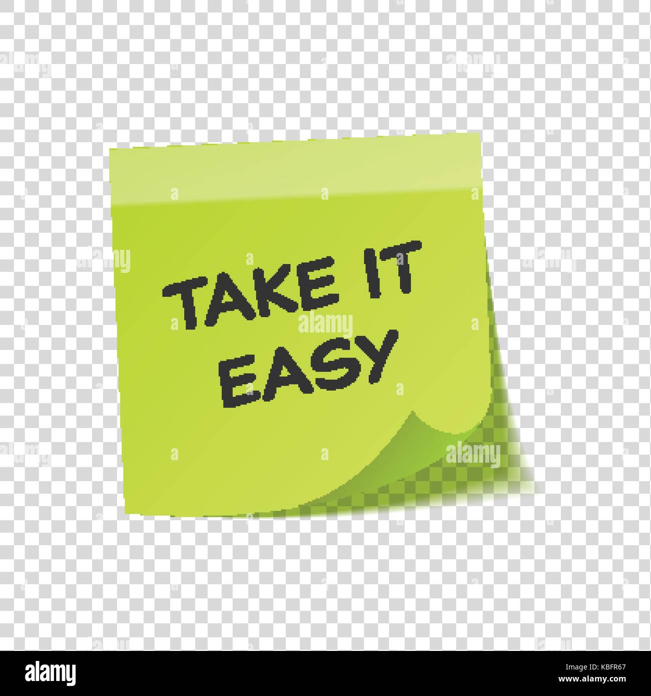 Sticky note with text and shadow isolated on transparent background set ...