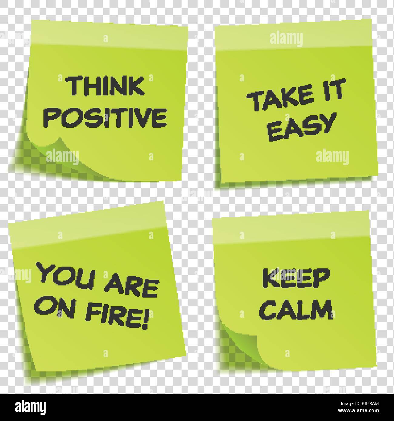 Sticky note with text and shadow isolated on transparent background set ...