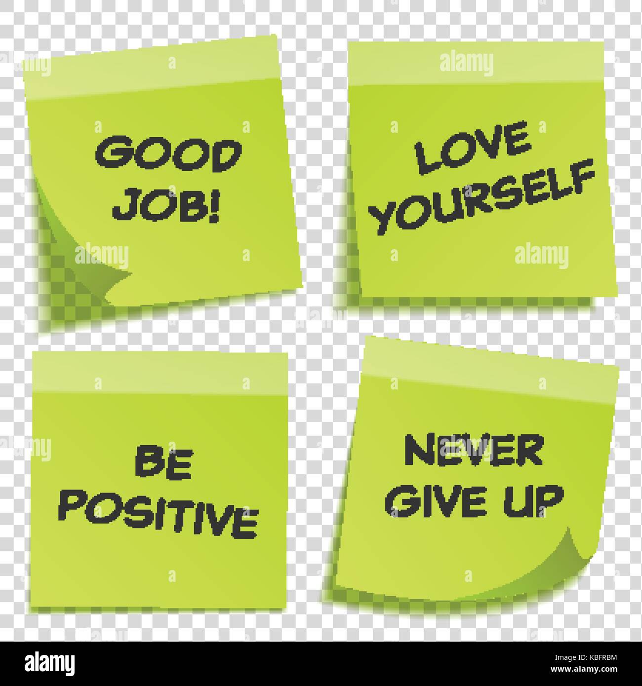 Sticky note with text and shadow isolated on transparent background set ...