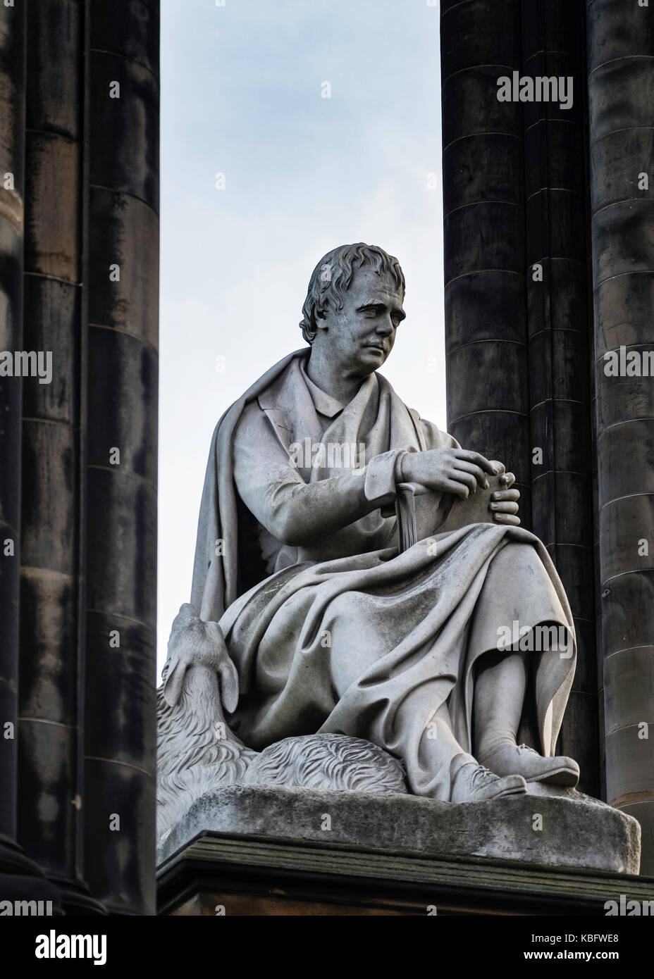 View of statue of Walter Scott at Scott Monument, Edinburgh, Scotland, United Kingdom,. Stock Photo