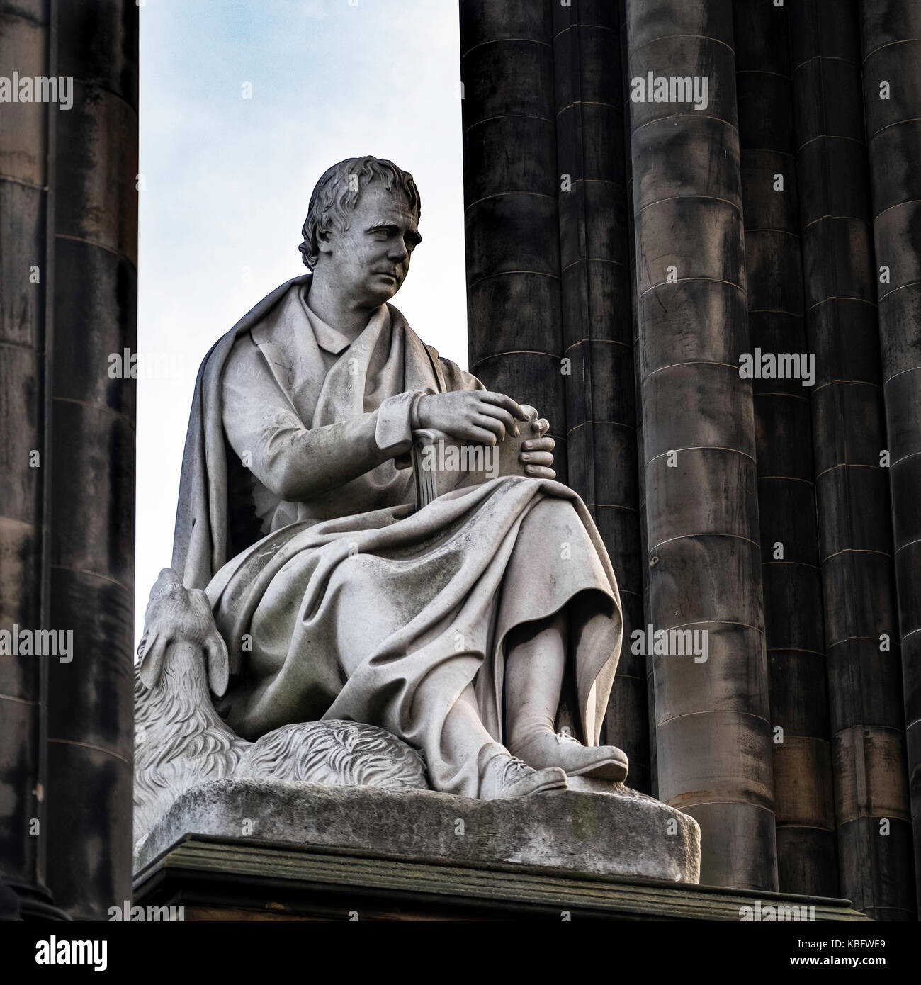 View of statue of Walter Scott at Scott Monument, Edinburgh, Scotland, United Kingdom,. Stock Photo