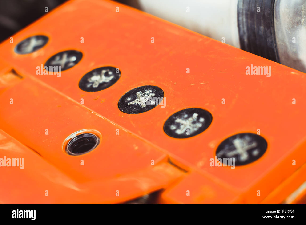 photo car battery, closeup under the hood Stock Photo Alamy