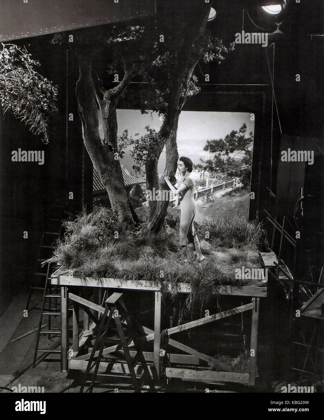 LOVE IS A MANY-SPLENDORED THING 1955 Twentieth Century Fox film. Jennifer Jones on the studio set Stock Photo