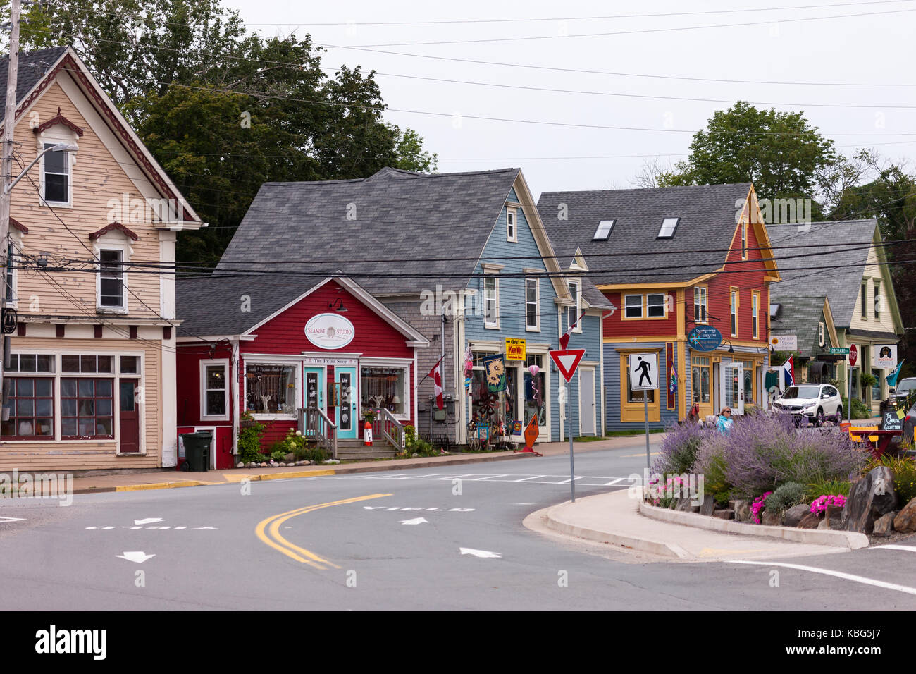 The town of Mahone Bay, Nova Scotia on August 30, 2017. Founded in 1754