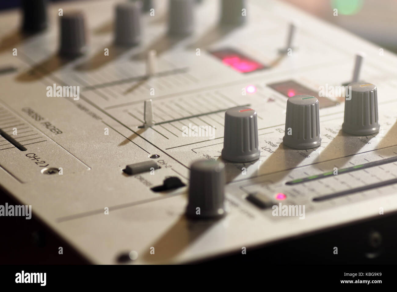Details of elements and switches of a musical DJ keypad Stock Photo - Alamy