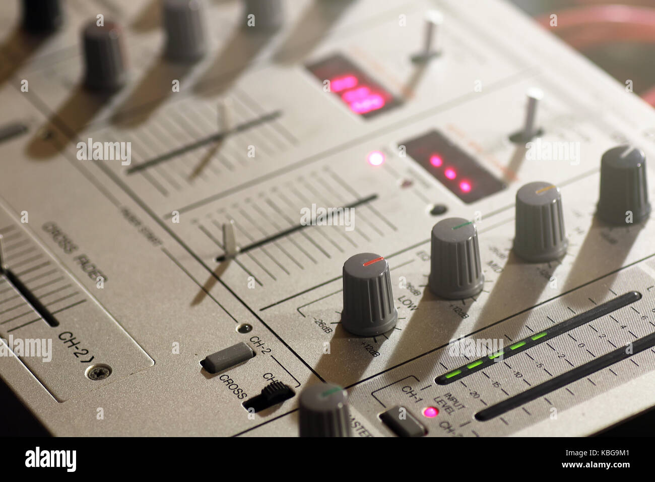 Details of elements and switches of a musical DJ keypad Stock Photo - Alamy