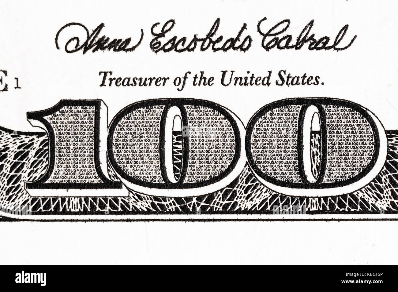 Hundred dollars. Super macro of U.S. money. Stock Photo