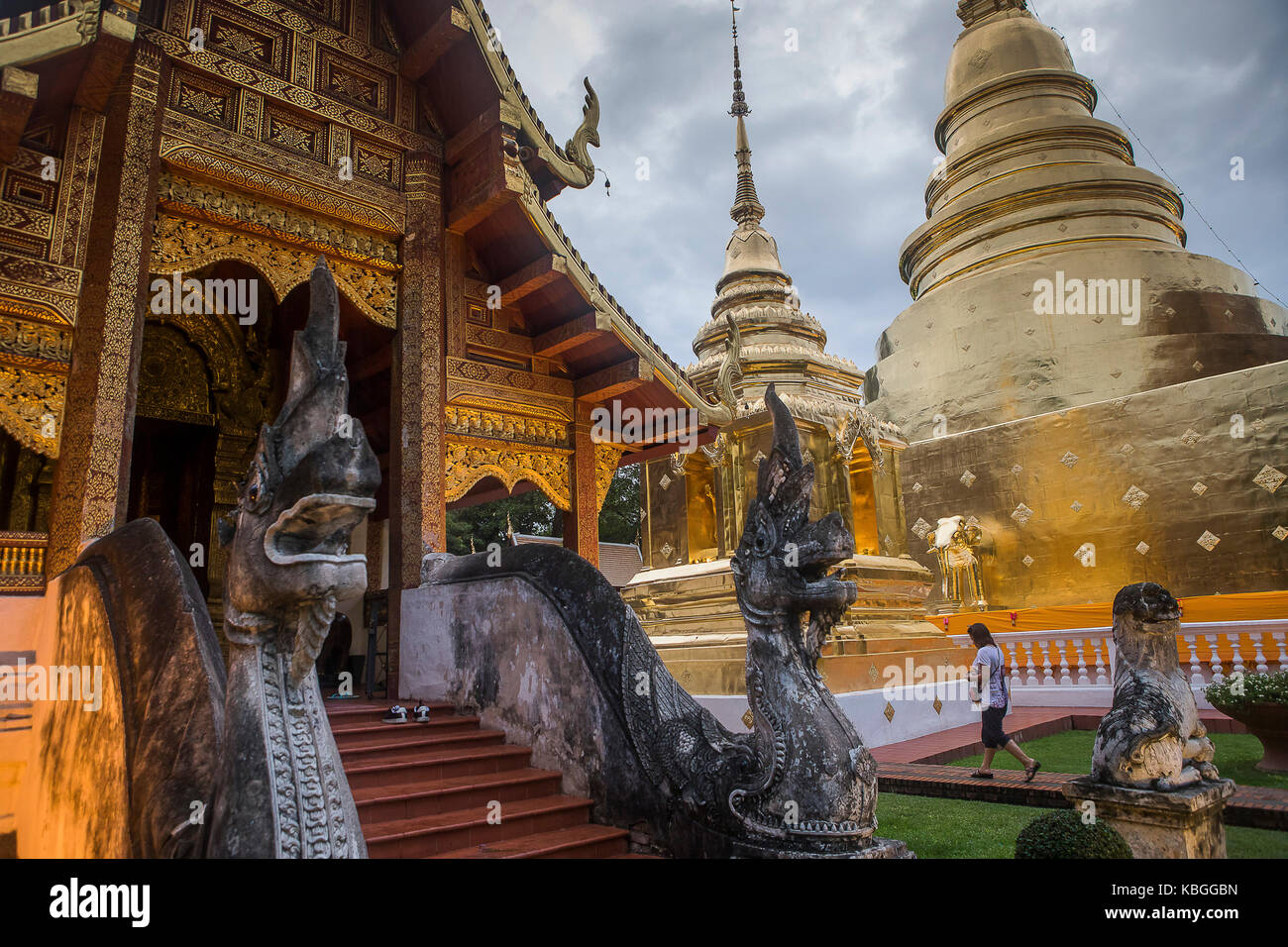 Wat Phra Singh temple, Chiang Mai, Thailand Stock Photo