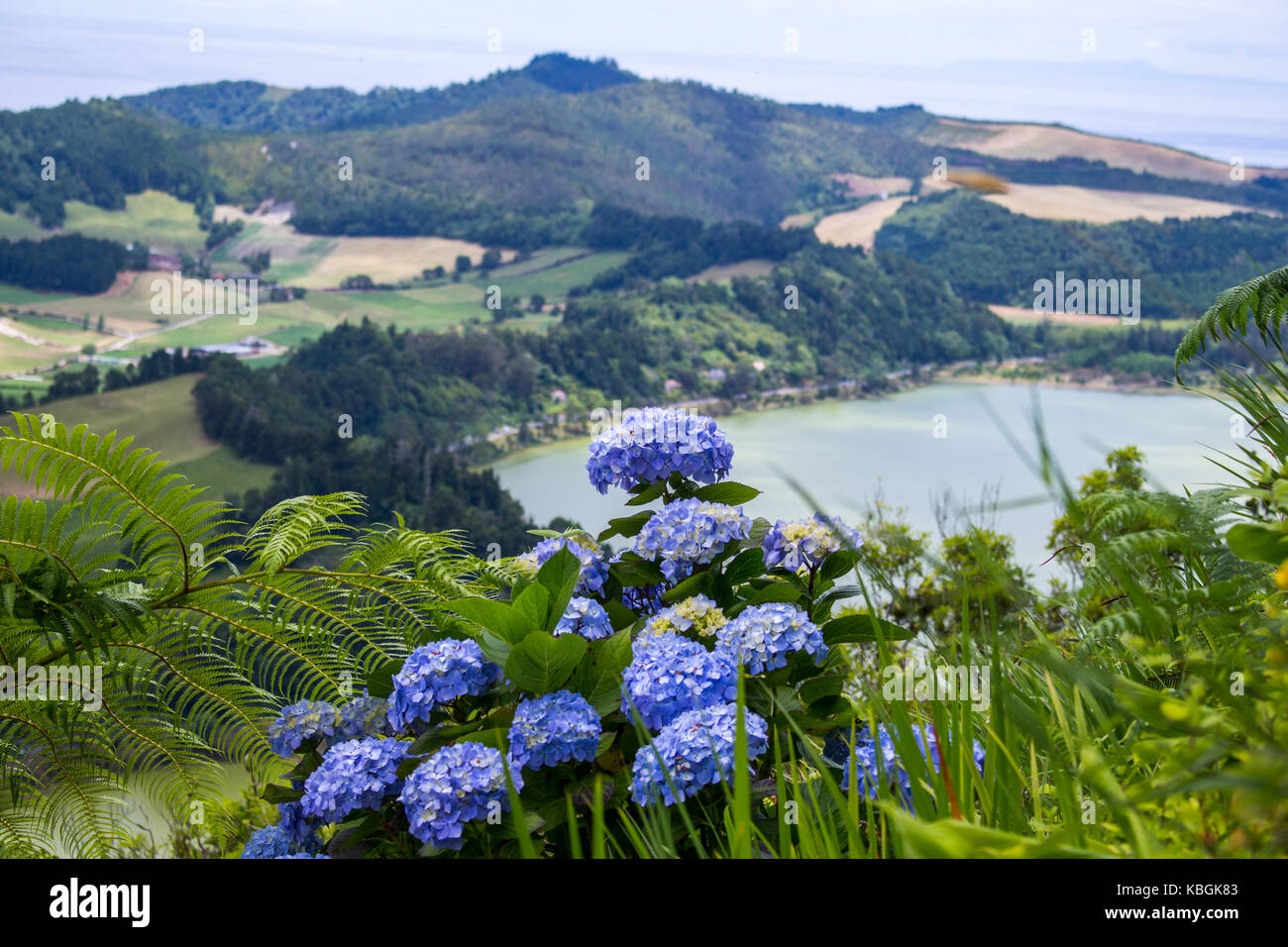 Azores islands belong to Portugal, from inside a crater that started to