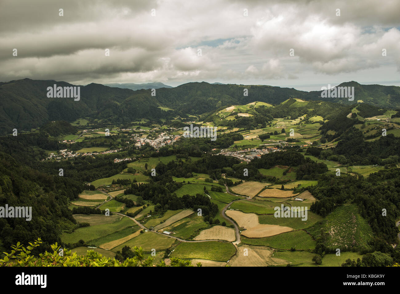 Azores islands belong to Portugal, from inside a crater that started to