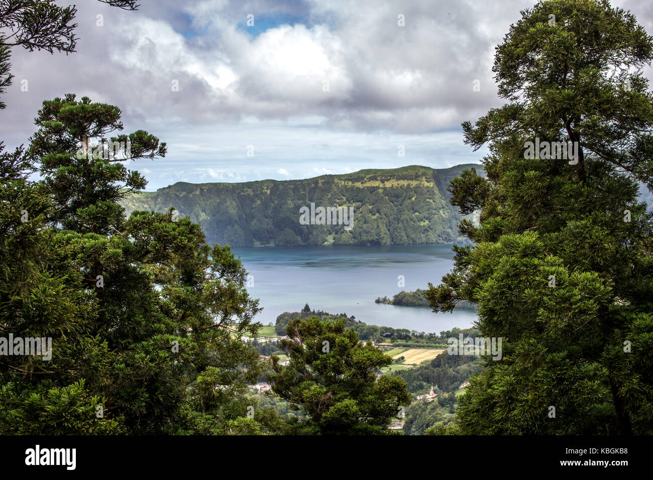 Azores islands belong to Portugal, from inside a crater that started to