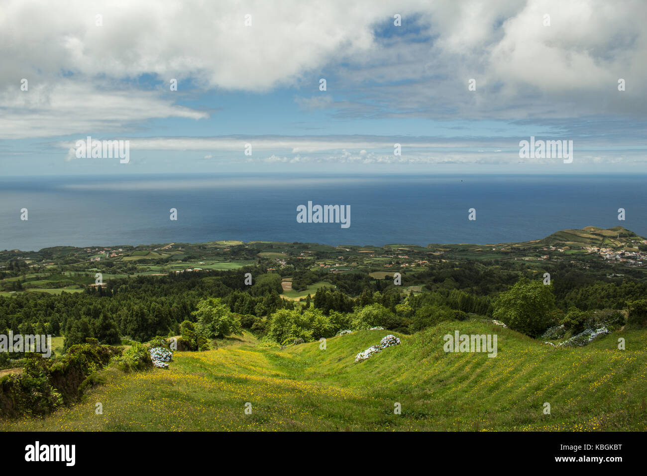 Azores islands belong to Portugal, from inside a crater that started to