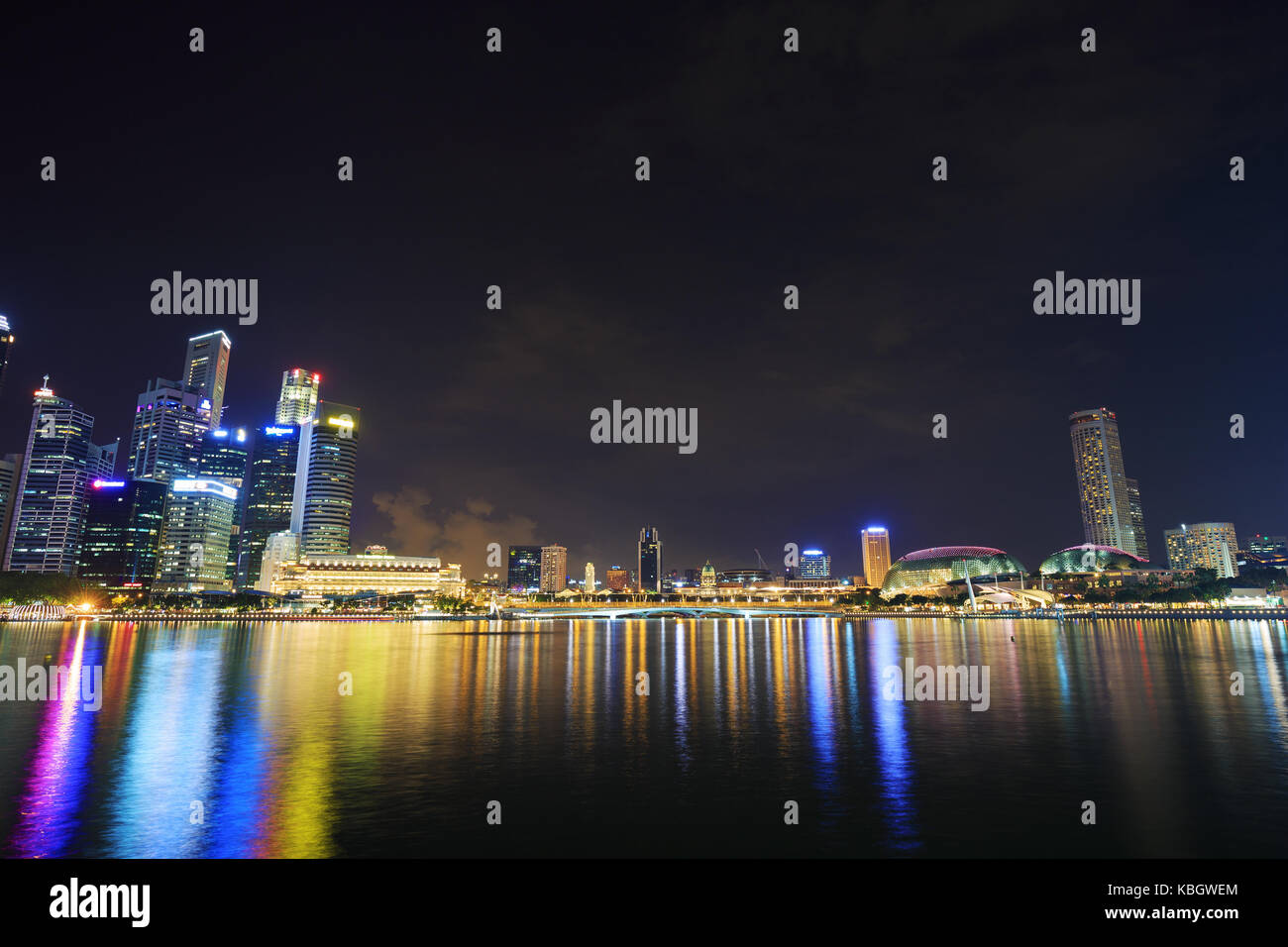 view of cityscape of Singapore city at night Stock Photo - Alamy