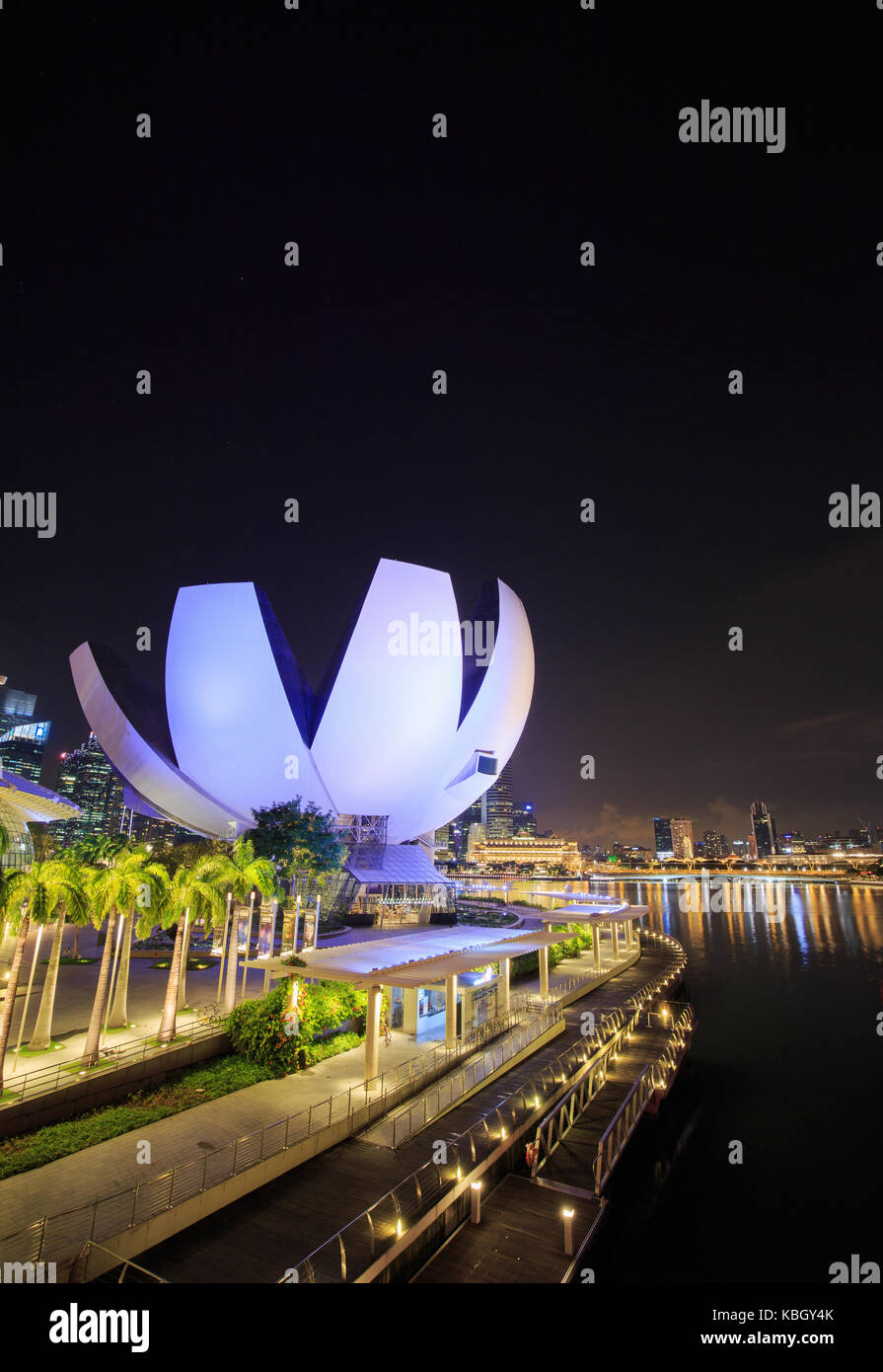 view of cityscape of Singapore city at night Stock Photo - Alamy