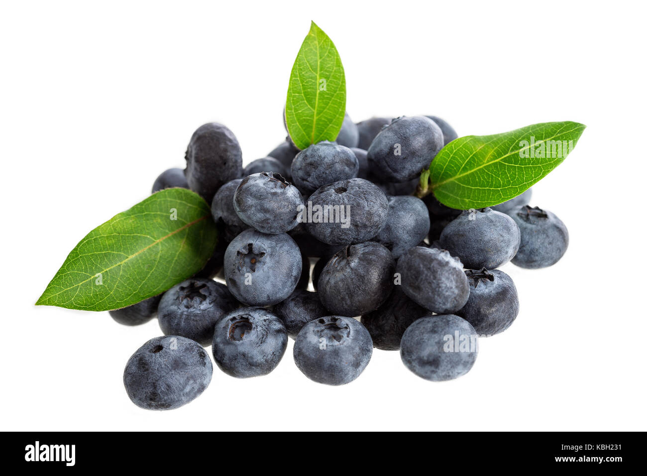 Fresh blueberries isolated on white Stock Photo