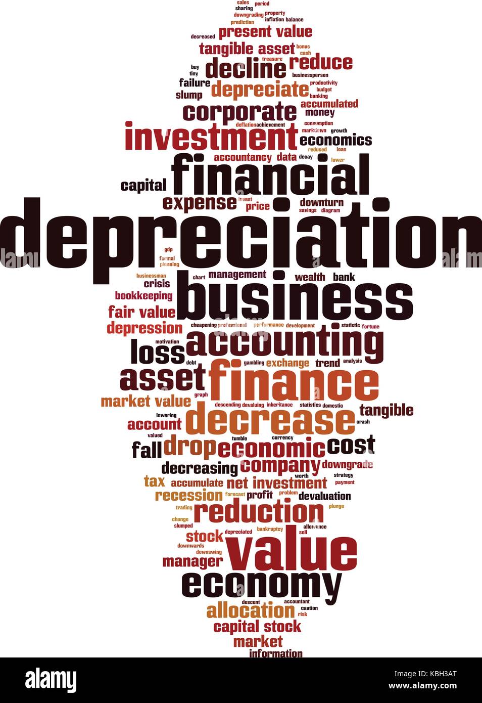 Depreciation word cloud concept. Vector illustration Stock Vector Image