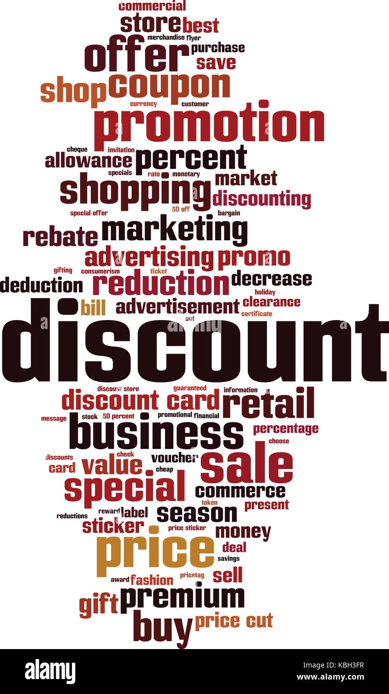 Discount word cloud concept. Vector illustration Stock Vector Image